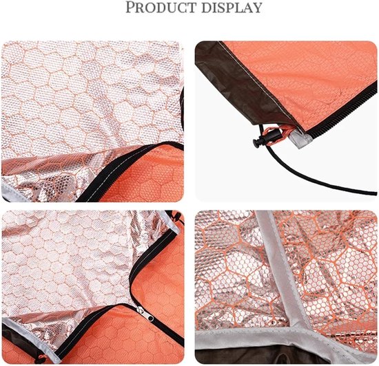 Bivvy tas - Nood slaapzak - Kamperen en survival - Houdt 90% lichaamswarmte - 208 x 81 cm - Oranje — afbeelding 4