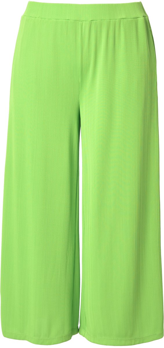 Ulla Popken - Dames - Culotte structuur kuitlengte rechte pijpen - Zeegroen - Maat 54+