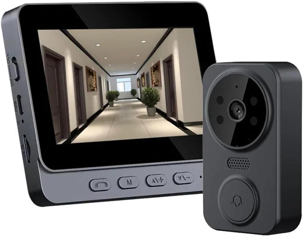 Videodeurbel met Scherm - Visuele Intercom - Veilig Thuis - 43 inch IPS Beeld - 70 graden kijkhoek - Zwart