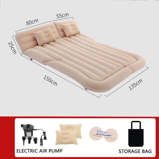 Opblaasbaar Matras - Slaapmat Reis Matras - Reizen met de auto - Zelfopblazend - Normaal - Beige — afbeelding 2