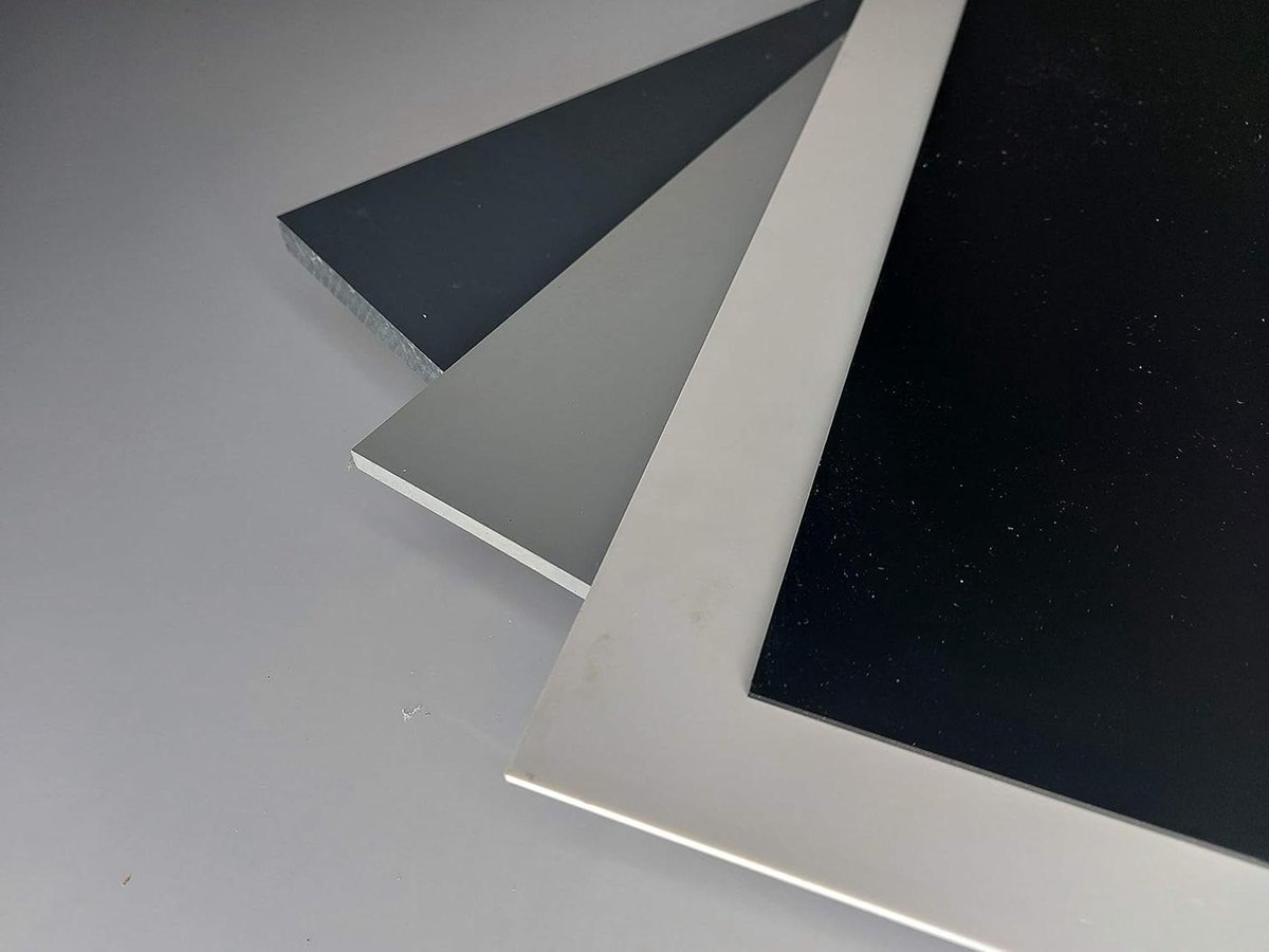 PVC Plaat - Kunststof Blad - Constructie Werk - Hoge Chemische Weerstand - 100x49.5x2.5 cm - Grijs RAL 7011