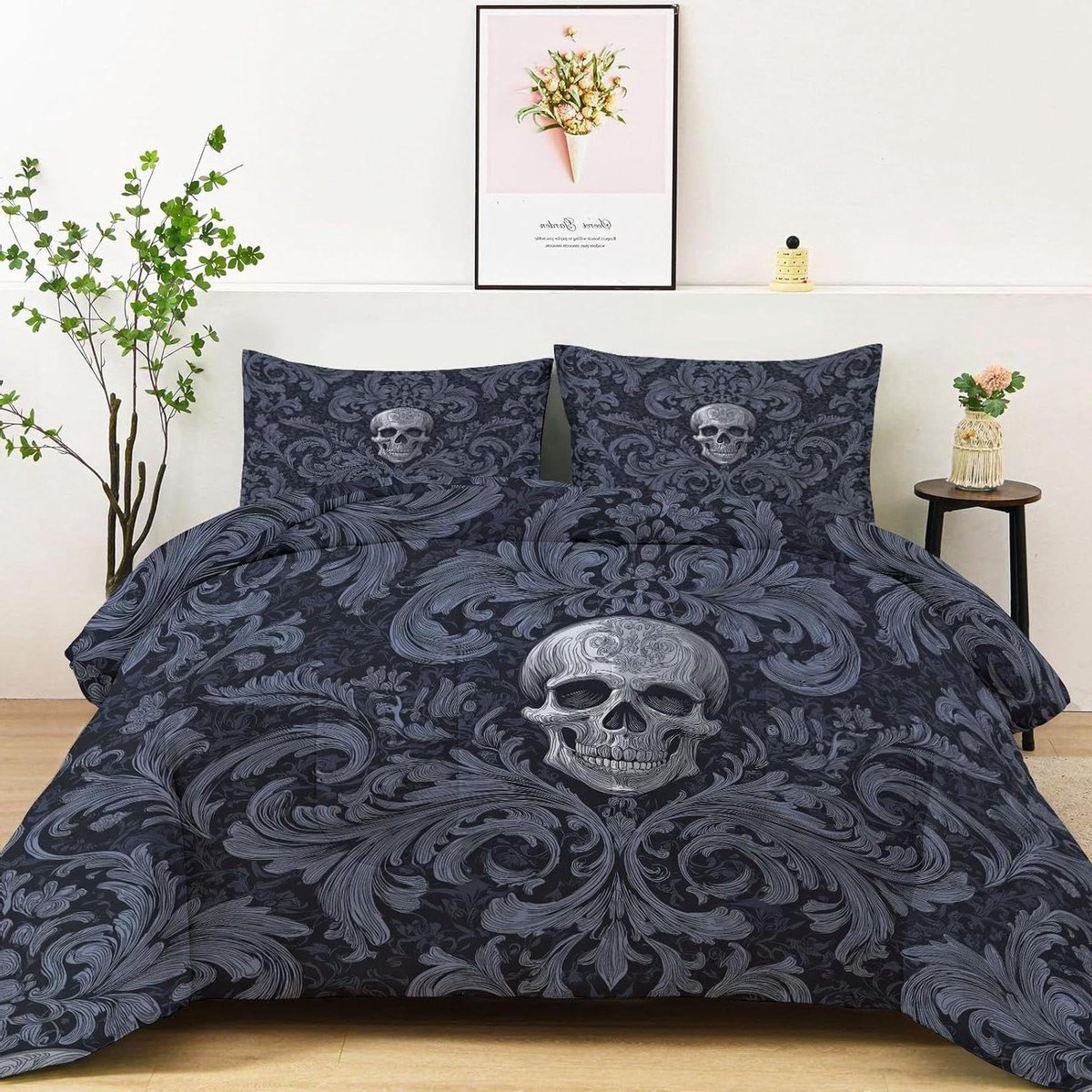 Dekbed Kinderen - Dekbedovertrek Set - Slaapkamer Decoratie - Omkeerbaar Schedel Design - 