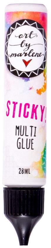 Flesje multi glue van Studio Light met 'art by marlene' logo. Tekst: STICKY! MULTI GLUE 28ML.