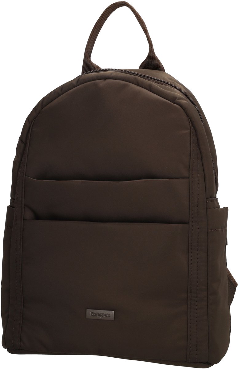 Beagles Duomo Rugzak - Rugtas - Daypack - Dames - Rugzakje - Veiligheidssluiting - Safety Zipper - Donkerbruin