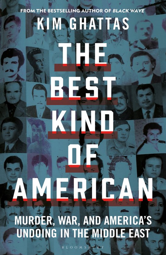 Boekomslag voor 'The Best Kind of American' met collage van mannenfoto's en tekst.