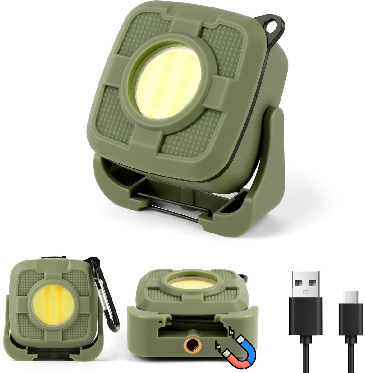 Dailygoods- Kampeerlantaarn Oplaadbaar - IP44 Waterdichte Tentlamp - Draagbare Lantaarn - 5 Verlichtingsmodi - 4 Kleurtemperaturen - Magnetische Haak - Kampeerlamp