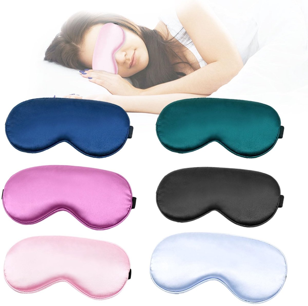 Dailygoods- Slaapmasker Zijde - Verstelbare Elastische Band - Oogmasker voor Vrouwen/Mannen/Kinderen - Effectieve Lichtblokkering - Perfect Reisaccessoire - Zacht en Comfortabel