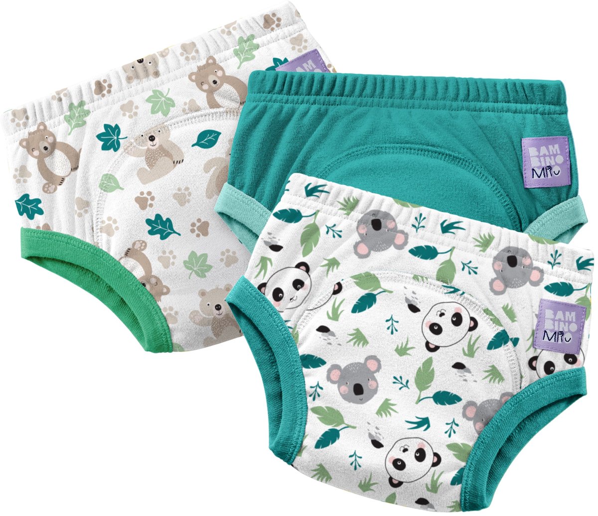 Set van 3 herbruikbare zindelijkheidsbroekjes in Schattige beertjes| Sneller en met vertrouwen zindelijk worden | Bambino Mio®
