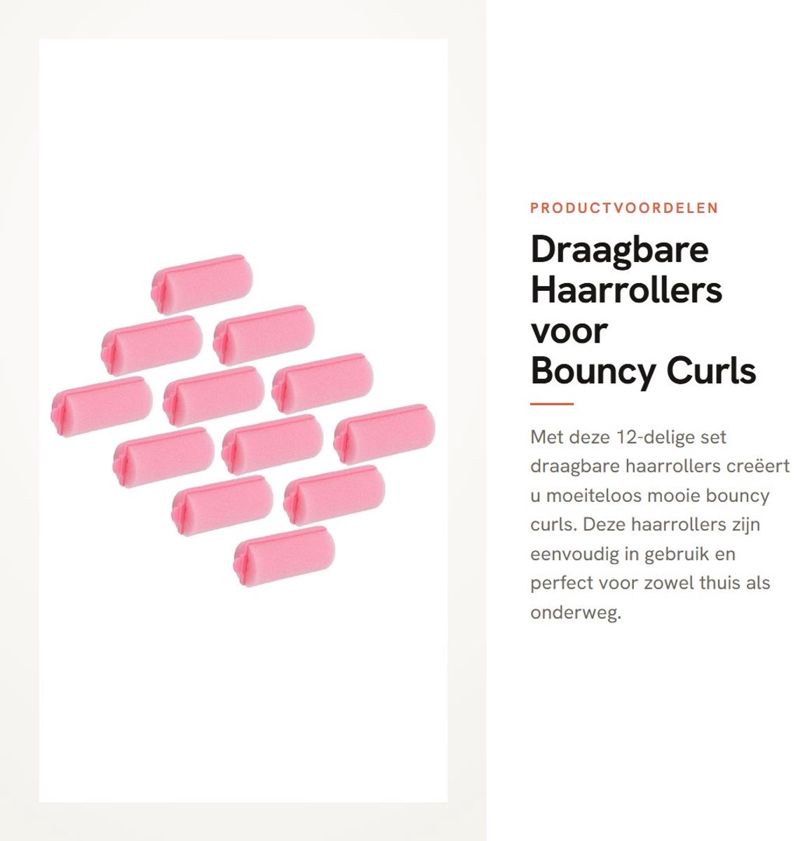 Dailygoods- Haarrollers 12-delig - Draagbaar - Huidvriendelijk - Flexibel - Geschikt voor nat/droog haar - Gemakkelijk te gebruiken - Haarkrulspelden