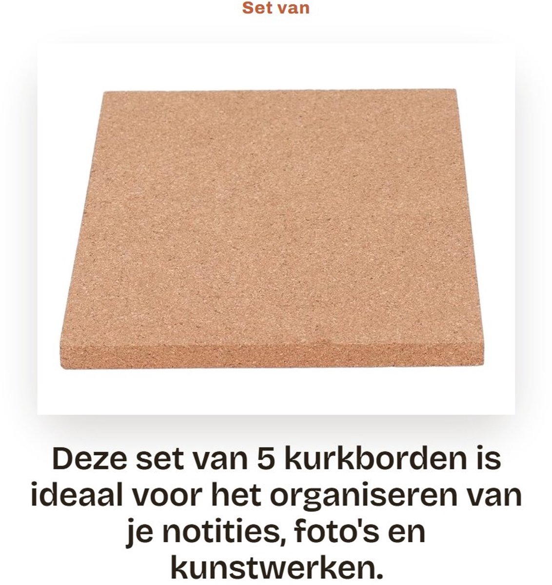 Dailygoods- Kurkbord Hoge Dichtheid - Prikbord - Wandmontage - Synthetisch Hout - 15 x 20 cm - Duurzaam en Sterk
