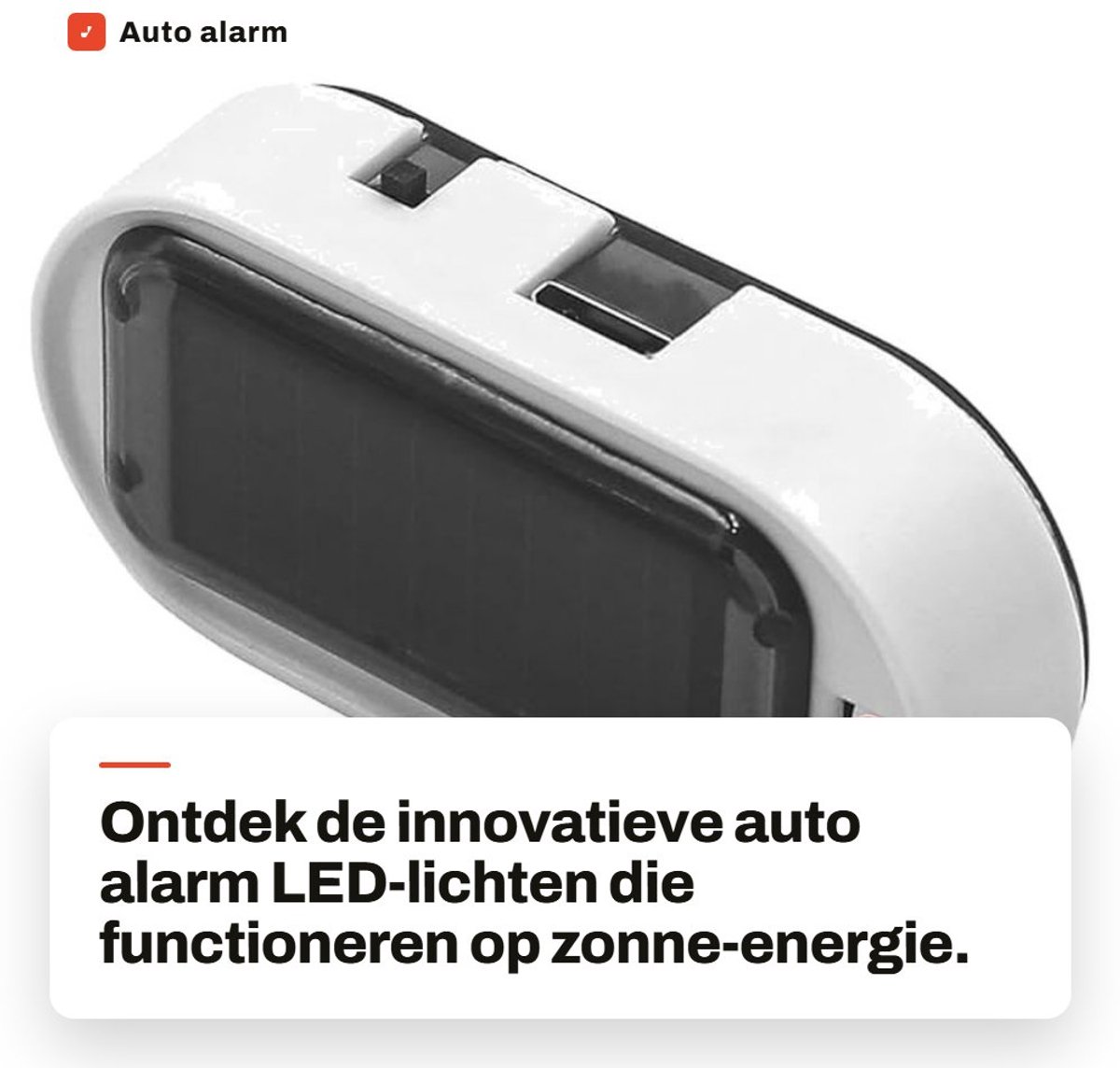 Dailygoods - Auto alarm LED-licht - Veiligheidslicht - Rood - Zonne-energie - Anti-diefstal - Geschikt voor auto - 2 stuks