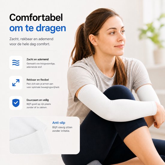 BOTC Arm Sleeve - Compressie Arm Mouwen - UV - Zonbescherming - werende mouwen - Wit van BOTC — afbeelding 2