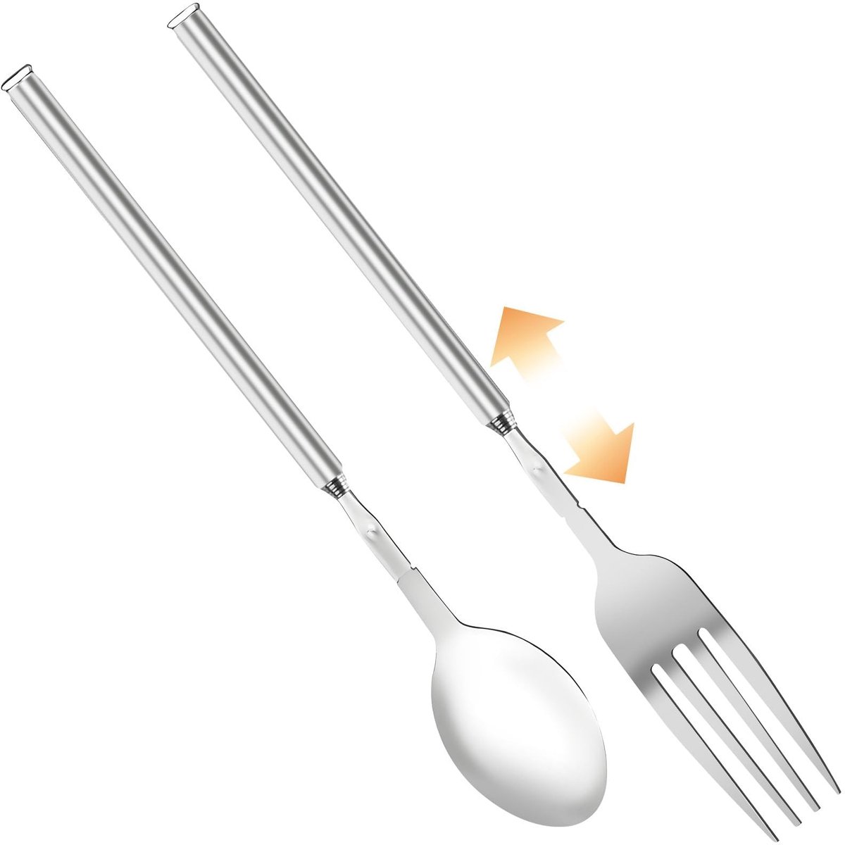 Dailygoods- Intrekbare Lepel - Roestvrij Stalen Vork - Uitschuifbaar Gereedschap - Chef Lepel - Camping Servies - Makkelijk in Gebruik - Telescopische Lepel