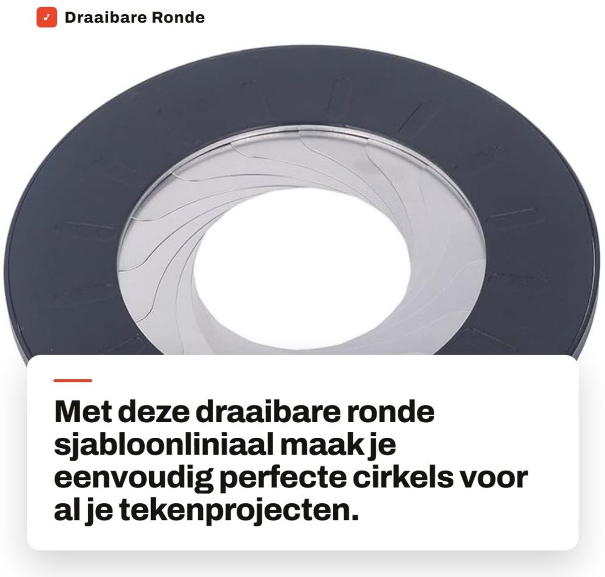 Dailygoods- Cirkeltekenliniaal Draaibaar - Ronde Sjabloonliniaal - Tekenaar voor Cirkels - Aluminium - 12,5 cm - Veelzijdig en Praktisch - Tekenhulpmiddel
