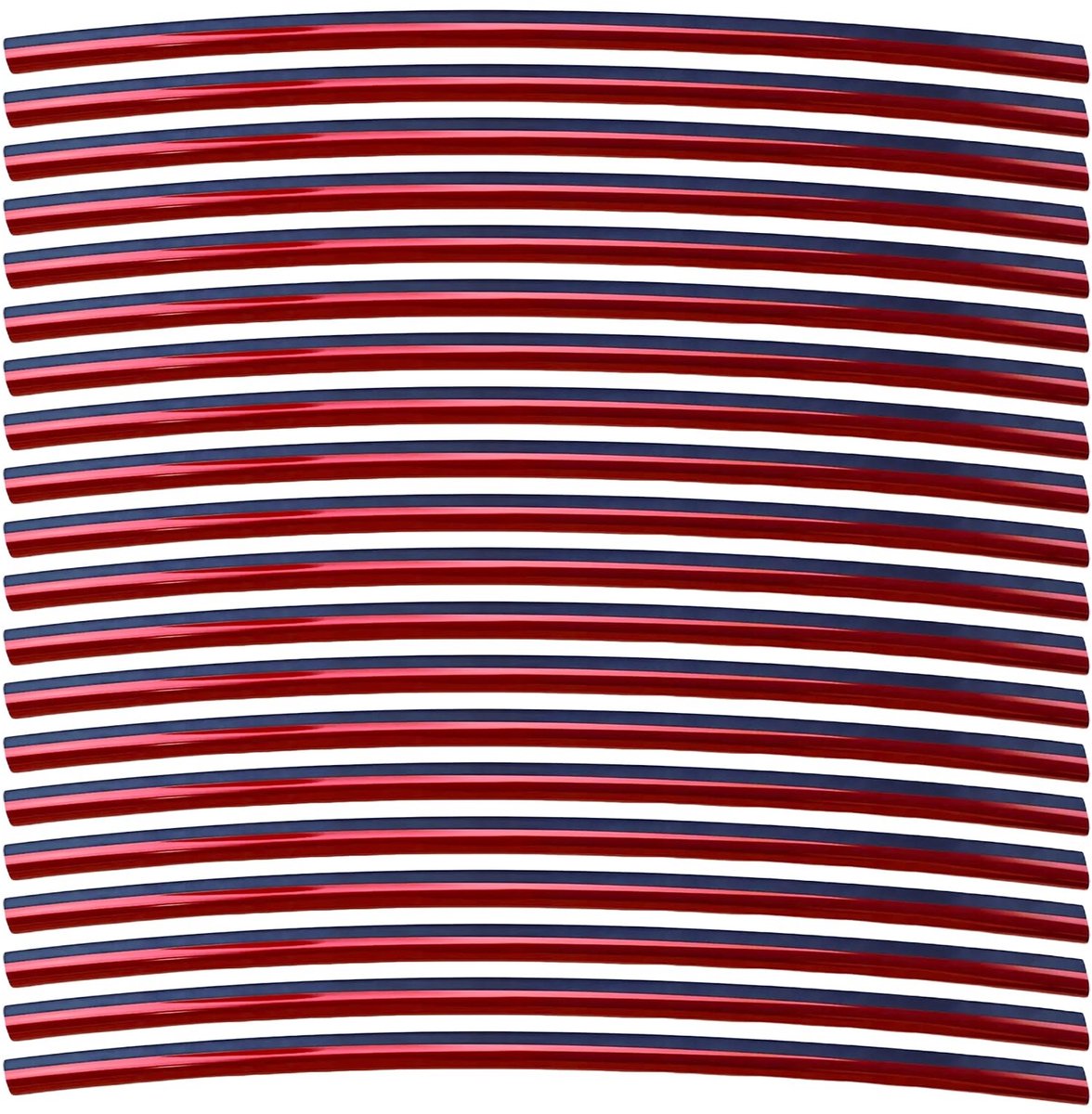 Dailygoods- Ventilatierooster Auto - 30 Stuks Decoratieve Strips - PVC - Rood - Luchtuitlaat - Eenvoudig te Installeren - 27 x 14 x 2,5 cm - Luchtdiffuser