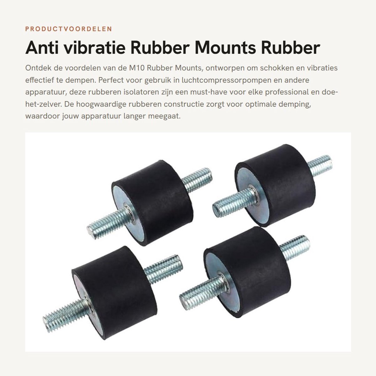 Dailygoods- Rubber Mounts - Antivibratie Rubber Isolator - Trillingsdempers - Schokdemper - 4 Stuks - Diameter 40 mm / Hoogte 30 mm - Trillingsdemper