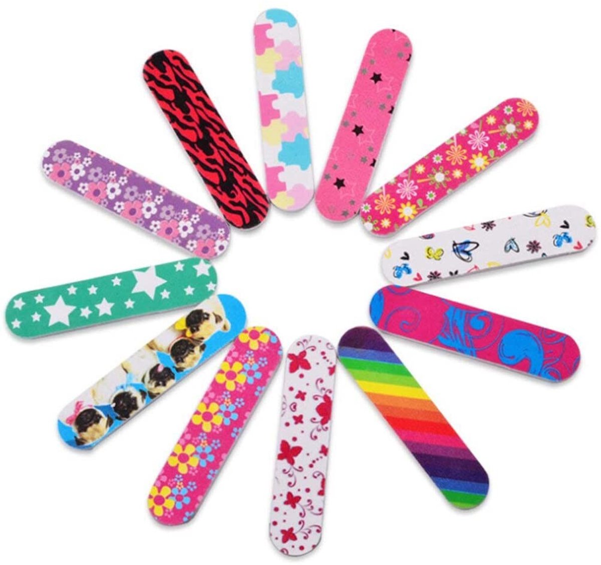 Dailygoods - Kleurrijke Mini Nagelvijlen - Dubbelzijdige Nail Buffer - Lichtgewicht en Handzaam - Inclusief 20 Stuks - Perfect voor Manicure en Pedicu...