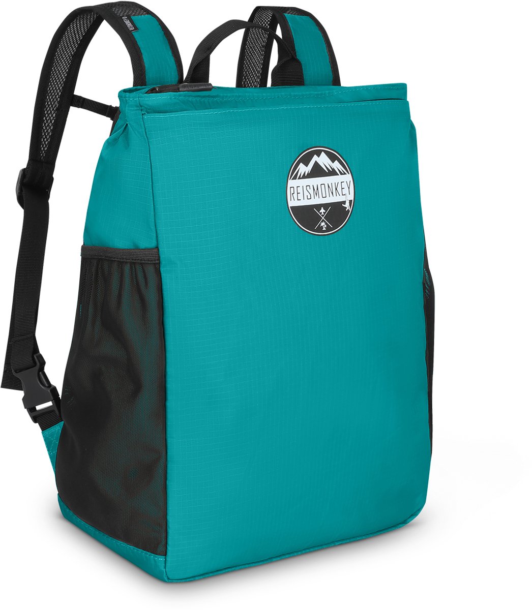 Opvouwbare Rugzak 20L - Lichtgewicht Reis- & Wandelrugzak - 2-in-1 Rugtas & Schoudertas - Turquoise - Reismonkey