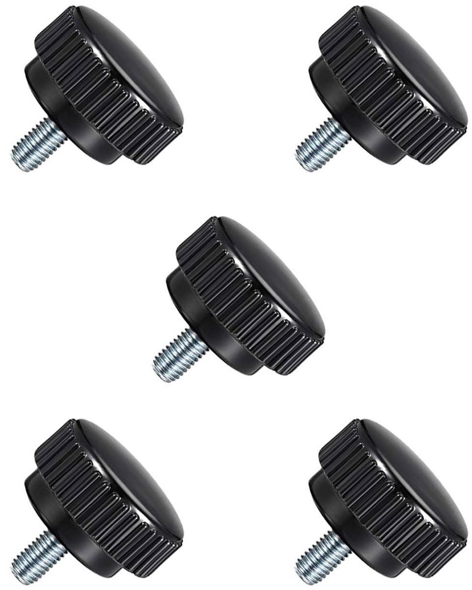 Dailygoods- Klemknoppen 5 Stuks - M8 x 15 mm - Gekarteld - Koolstofstaal - Duimschroef - Thermohardende Plastic Knoppen - Duimschroeven