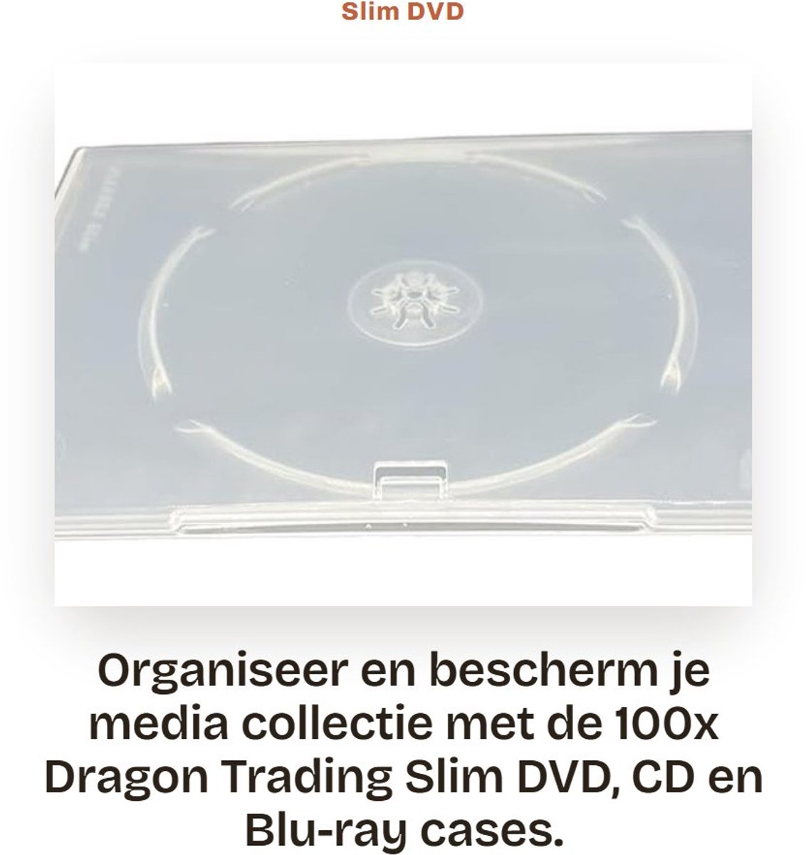 Dailygoods- DVD Case 100 Stuks - Slim - 7mm Rug - Transparant - Voor DVD/CD/Blu-ray - Met Buitenhoes voor Inlay - Disc Case