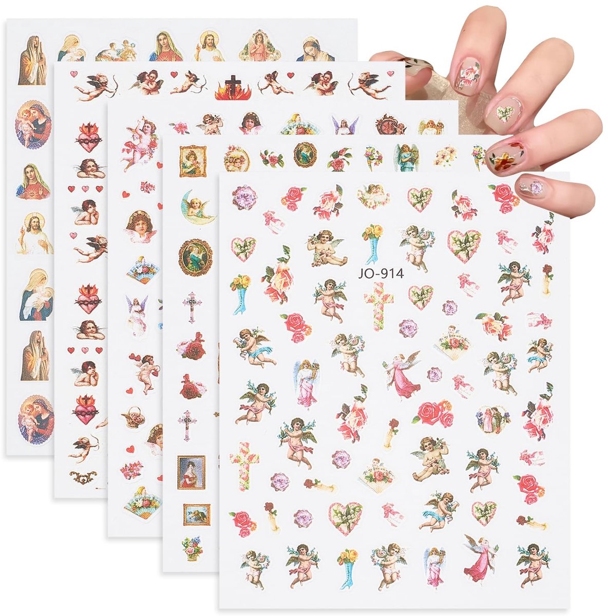 Dailygoods - 5 Stuks 3D-Nagelstickers - Unieke Nageldecoratie voor Nailart