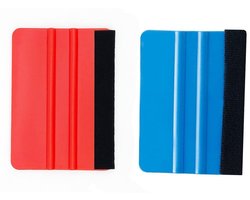Dailygoods- Rakel - 2 Stuks Kunststof - Vilten Rand - Schraper - Voor Auto/Vloer - 10 x 7 cm - Duurzaam PP Plastic