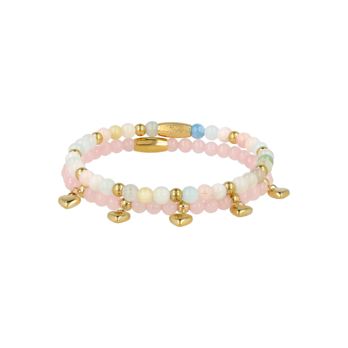 My Bendel - Armbanden Set Roze Edelstenen - met Luxe Cadeauverpakking | Sieraden Voor Dames