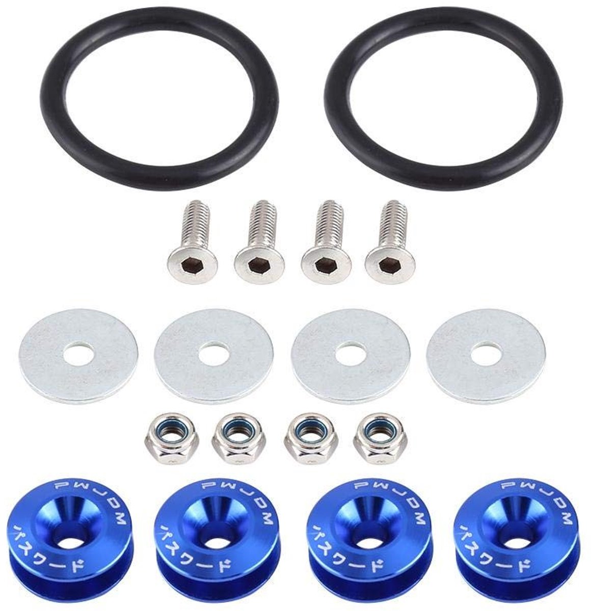 Dailygoods- Sluitring Aluminiumlegering - Sluitingen Sieraden Maken - Bevestigingen - O-ringen - Schroeven - Eenvoudige Installatie - Set van 4 Stuks - Bevestigingsring