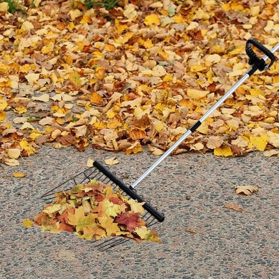 Tuin Hark - Verstelbare Hark - Onkruid Wieden - Ergonomisch Handvat - 166 cm - Zwart — afbeelding 2