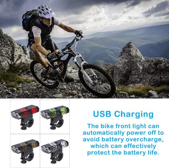 Fiets Voorlicht - Fietslamp Batterij - Veilig Fietsen - Intelligente Lichtsensor - 600 Lumen - Zwart wit — afbeelding 5