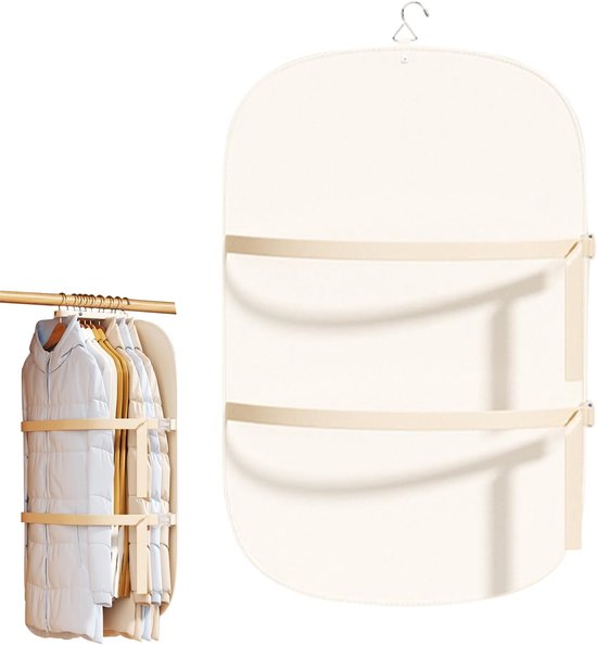 Kledingcompressiebord - Opvouwbare Opberger - Kleding Opbergen - Stofdichte Opbergzak - 578 x 894 cm - Beige — afbeelding 5