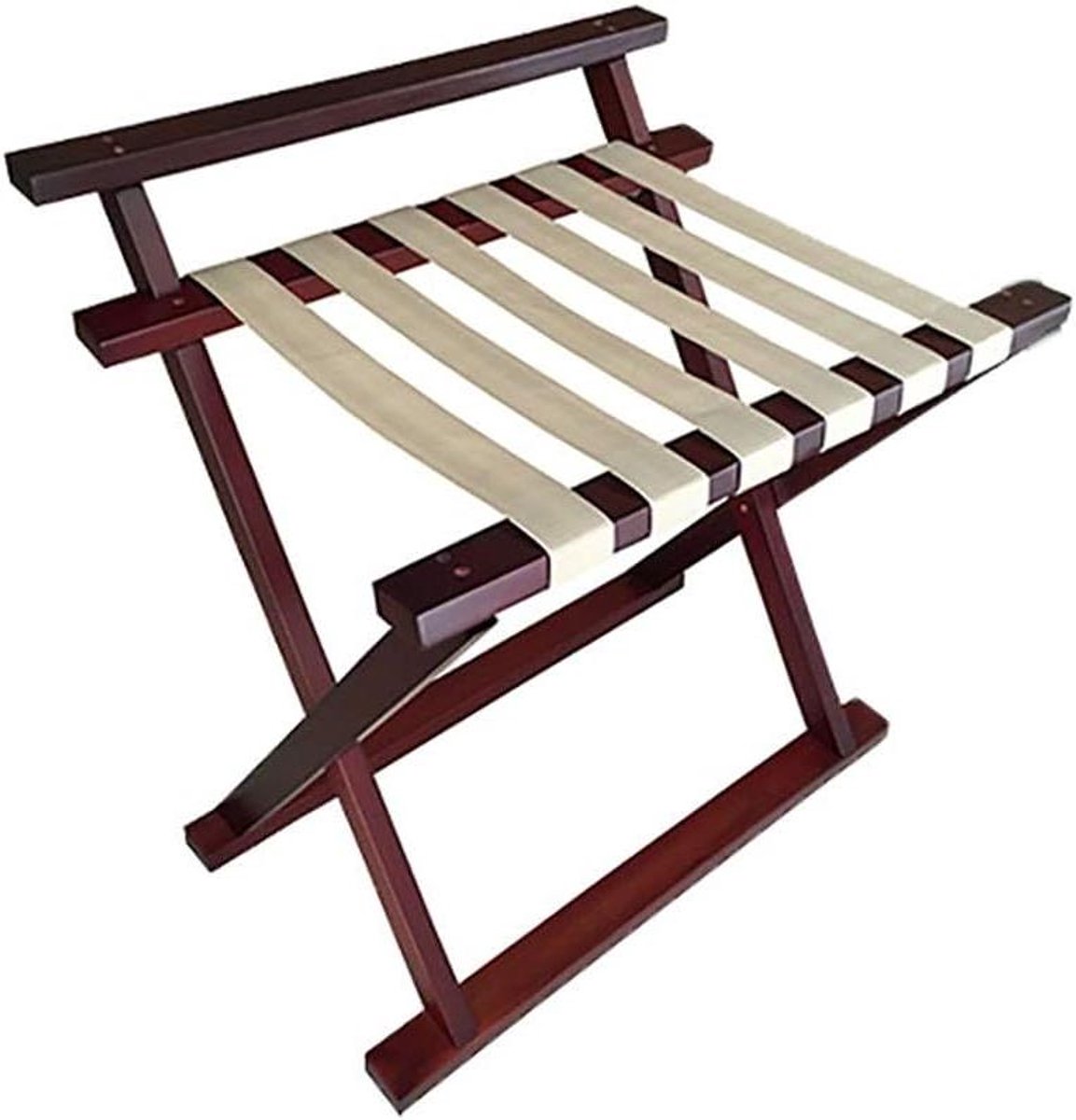Opvouwbaar Bagagerek - Kofferhouder Reistashouder - Bagage Opslag - Massief Houten Constructie - 66x43x61 cm - Houtkleur