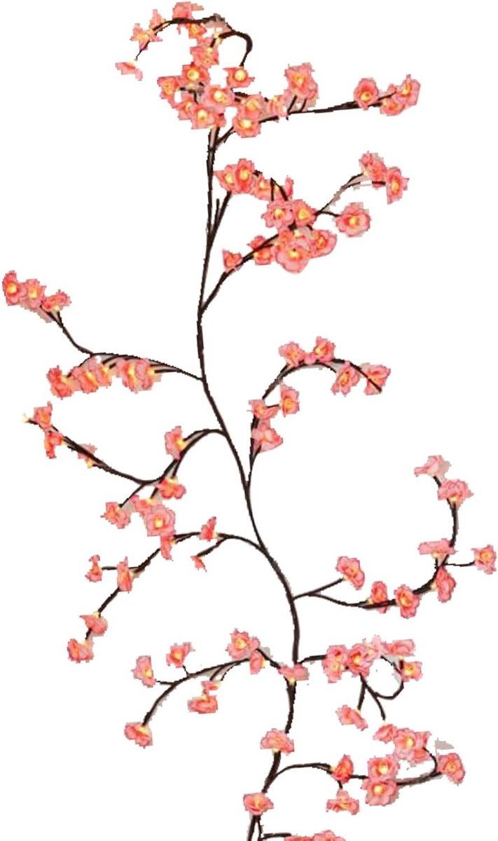 Decoratieve tak - Verlichte slinger - Sfeer creëren - 8 verlichtingsmodi - 120 cm - Roze b