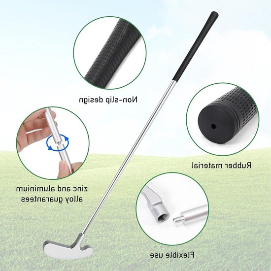 Complete Golf Putterset voor Thuis en Kantoor - Inclusief Putting Cup, Oefenrackets en Ballen voor Effectieve Golftraining — afbeelding 2