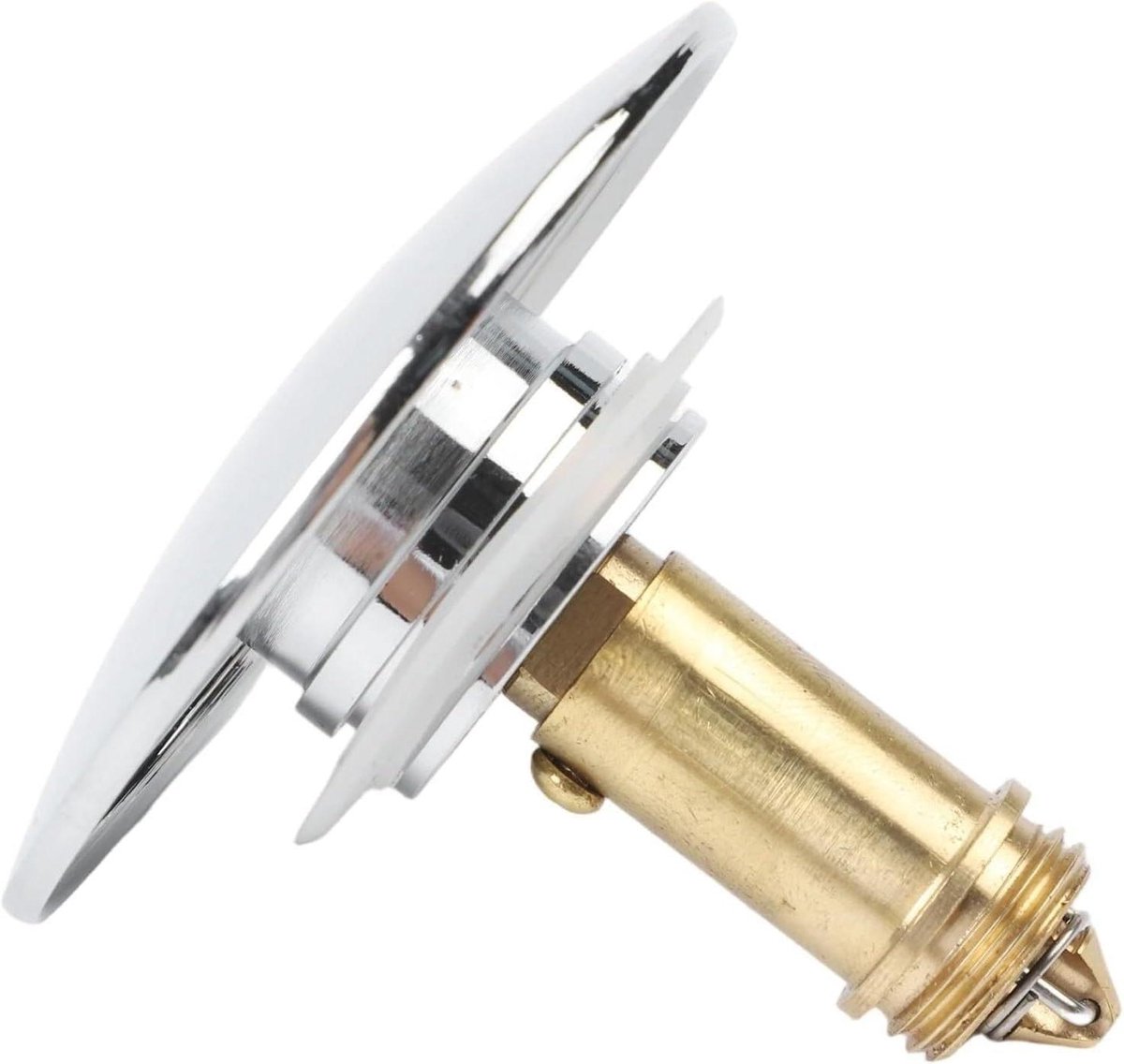 Wastafel Afvoer - Gootsteen Plug - Water Beheren - Drukknop Bediening - 66Mm Diameter - Chroom