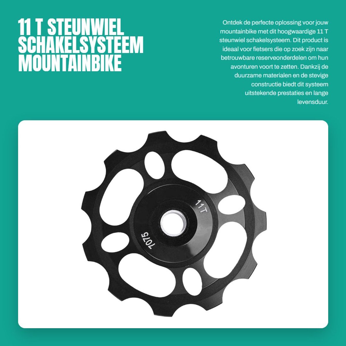 Dailygoods- Steunwiel 11T - Schakelsysteem - Riemschijf - Kettingwielen - Mountainbike - Aluminiumlegering - Keramisch lager - Fietsderailleur