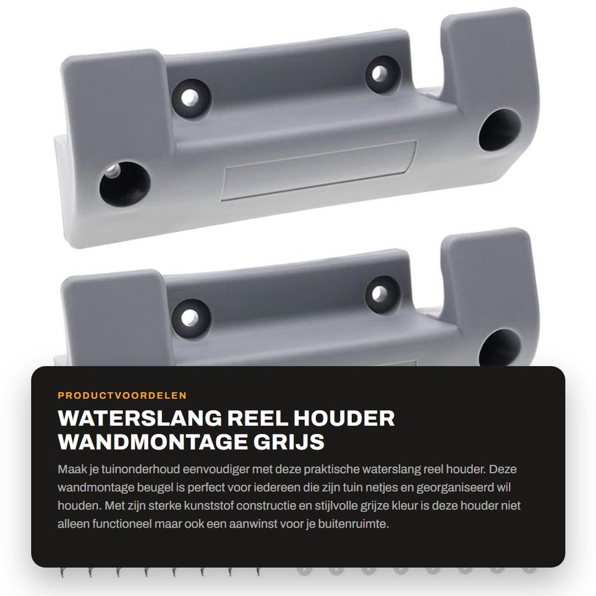 Dailygoods- Waterslanghouder 2x - Slanghaspel - Wandmontage Beugel - Muurbeugel - Kunststof - Eenvoudig te installeren - Slanghouder