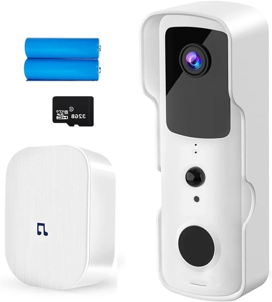 Video Deurbel - Beveiligingscamera Deur - Huis Beveiligen - HD 1080P WiFi - 166 Graden Hoek - Wit