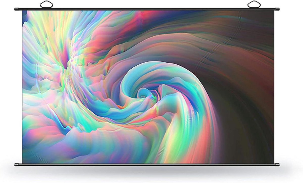 Projectiescherm - Oprolbaar scherm Beamer - Thuisbioscoop Film - 178 graden kijkhoek - 72 inch 16:9 - Wit