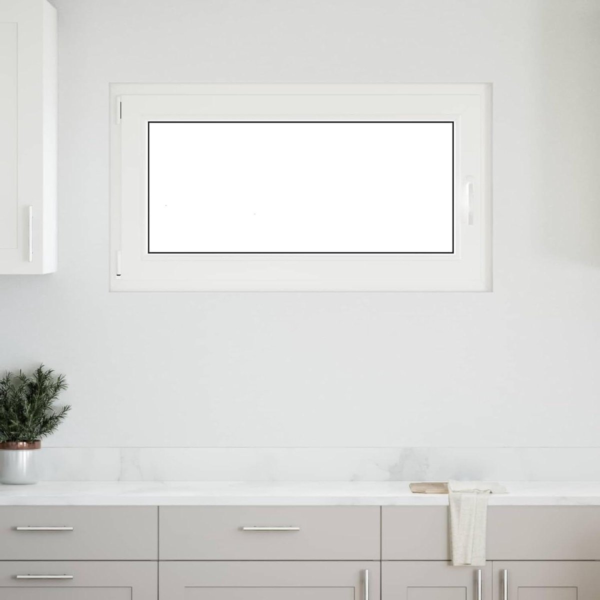 Kelderraam Kunststof - Venster PVC - Ventilatie en Licht - Draai- en Kantelfunctie - 110 x 70 cm - Wit