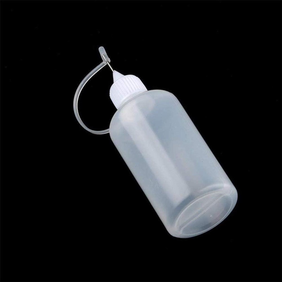 Lijmflesjes Precisietip - Applicatorflesjes - Gedetailleerd Knutselen - Fijne Metalen Naald - 6 stuks 30 ml - Wit