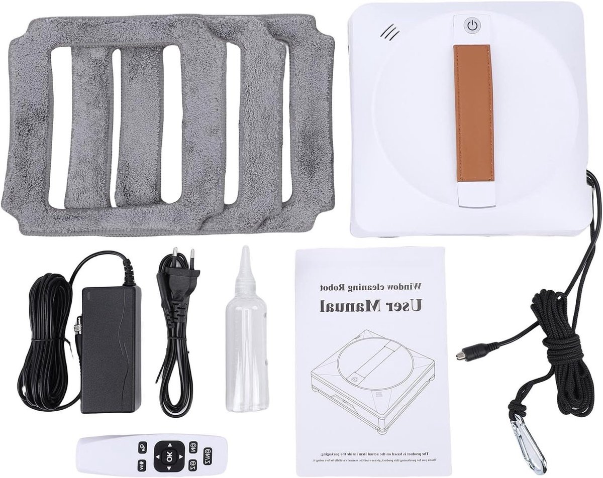 Raamreinigingsrobot - Slimme Glazenwasser - Automatisch Ramen Wassen - Dubbele Waternevel - 33 x 26 x 11 cm - Wit