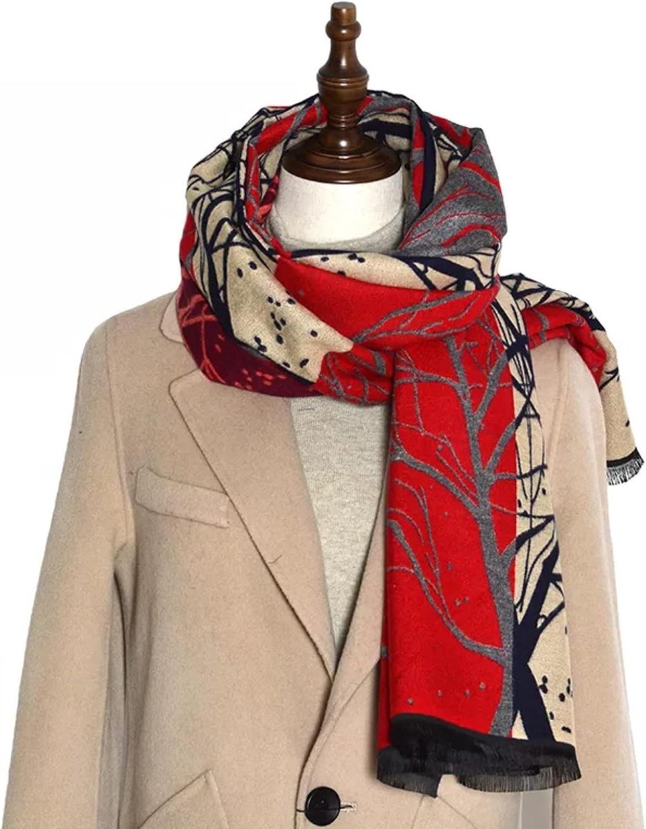 Dames Sjaal - Dikke Deken - Warm Blijven - Met Franjes - Langer Dan 175cm - Plaid