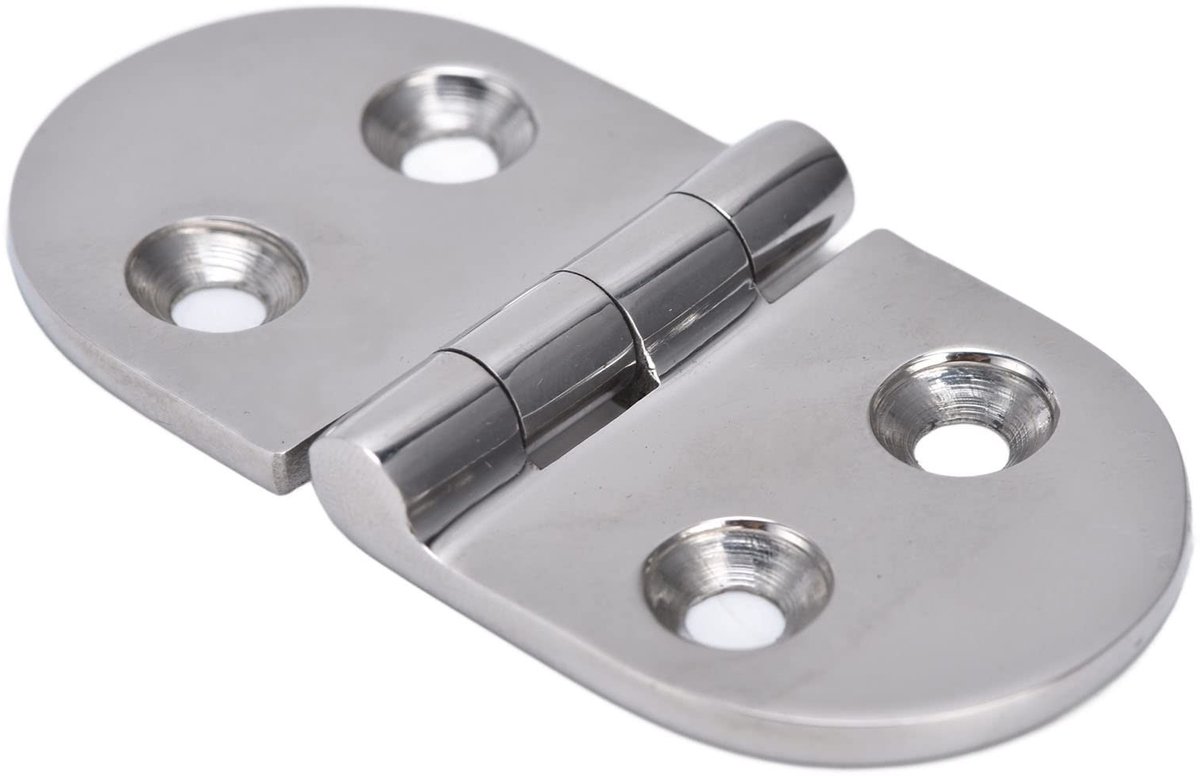 Dailygoods- Bootscharniervan 76x38x3.3mm - Scharnier - Scharnier reparatie plaat - Scharniermal - Scharnieren zwart - Roestvrij staal 316