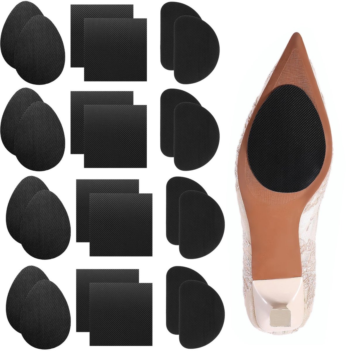 Dailygoods- Rubberenen Zolen - 24 Stuks - Antislip Schoenzolen - Zelfklevend - Dikke Zoolbescherming - Voor Hoge Hakken/Schoenen - Verlicht Hielpijn - Schoenpads