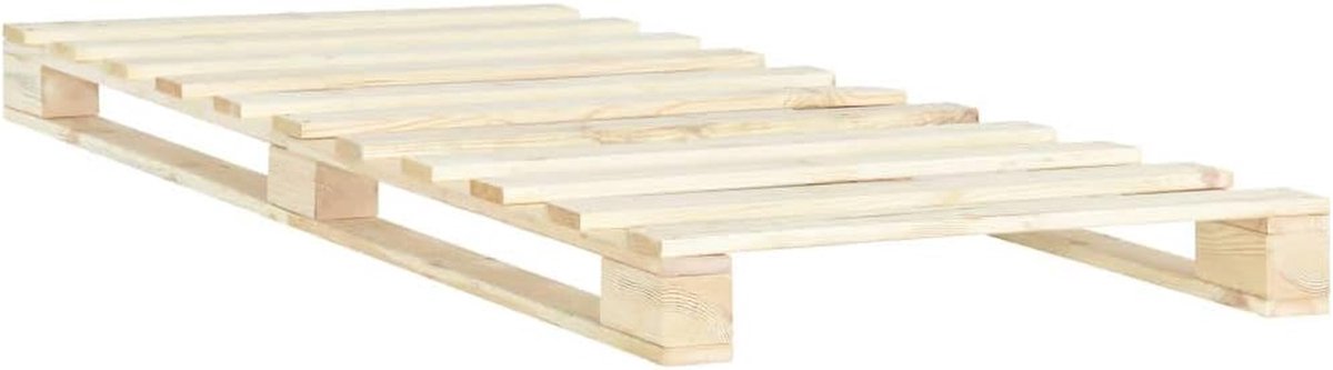 Pallet Bedframe - Houten Bodem - Slaapkamer Inrichten - Massief Vurenhout - 100x200 cm - Naturel