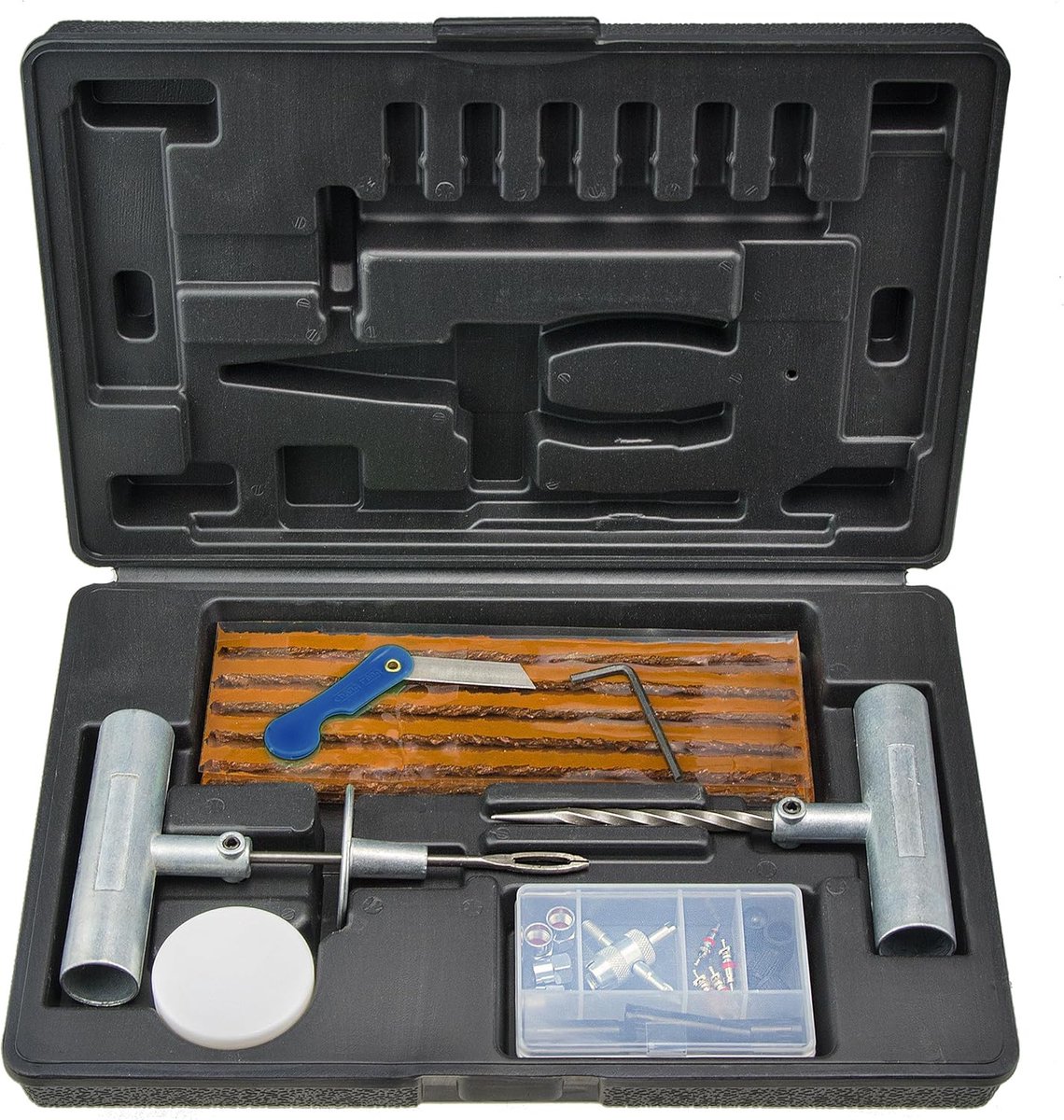 Bandenreparatieset Auto - Pechset Motorfiets - Tubeless Banden Repareren - Professionele Kwaliteit Gereedschap - 20 Stuks Strips - Zwart
