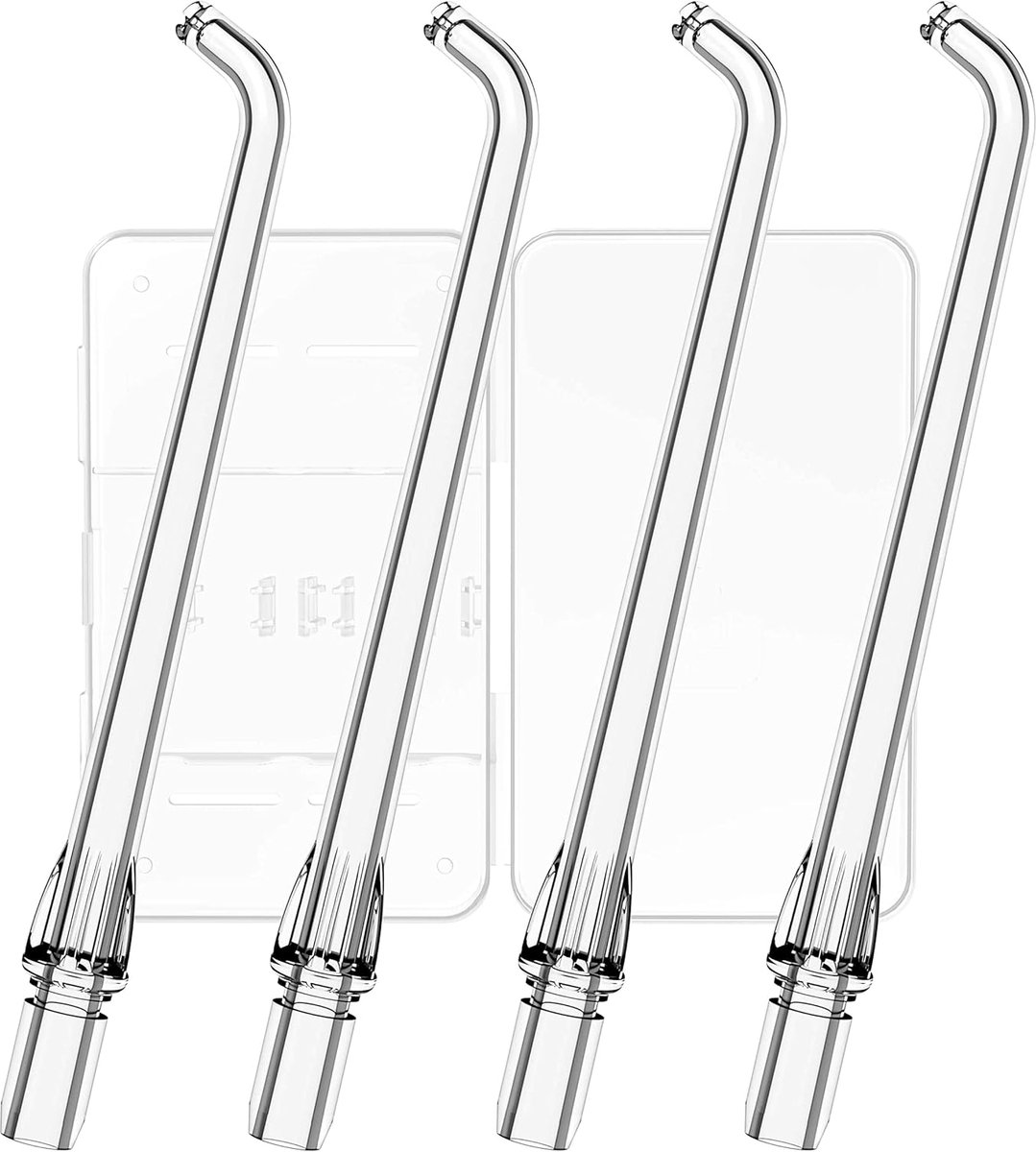 Vervanging Tips Water Flosser - Monddouche Opzetstukken - Mondhygiëne Verbeteren - Standaard Type - 4 stuks - Transparant