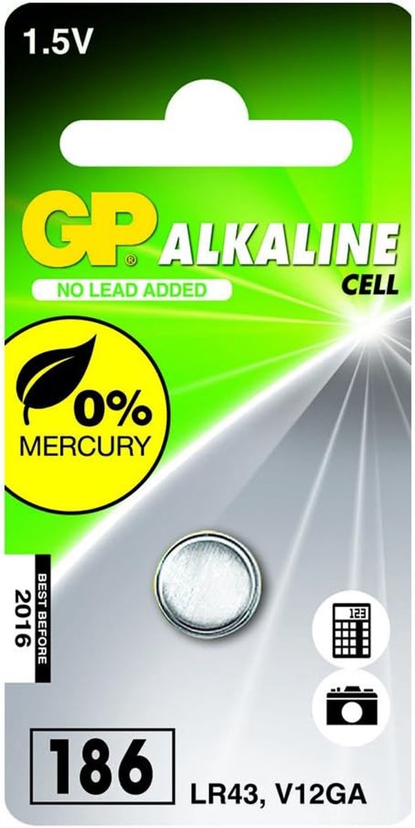 Knoopcel Batterij - Kleine Batterij - Apparaten Voeden - Alkaline Technologie - 116 mm Diameter - Zwart