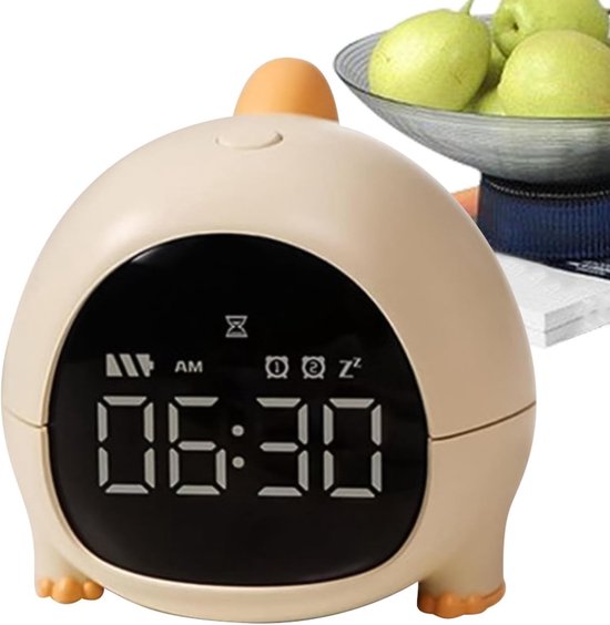 Dinosaurus Wekker - Digitale Klok - Kinderen Leren - USB Opladen - 10 cm - Geel — afbeelding 5